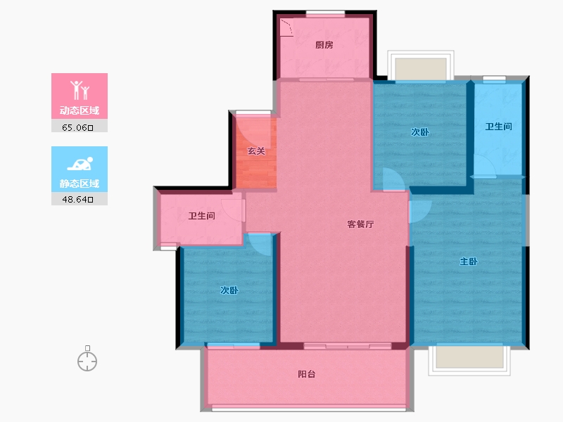 云南省-曲靖市-安厦瑞和新城2期-103.00-户型库-动静分区