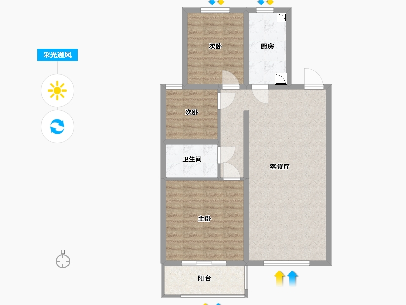 河北省-保定市-朝阳原著-78.66-户型库-采光通风