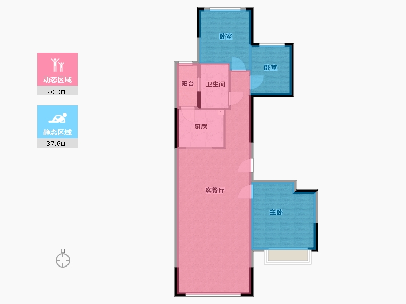 辽宁省-沈阳市-沈抚恒大养生谷-98.00-户型库-动静分区