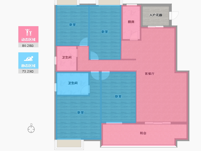 河北省-邢台市-七拾九號院-145.20-户型库-动静分区