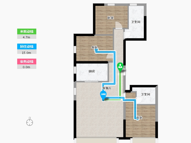 内蒙古自治区-包头市-保利·心语-90.25-户型库-动静线