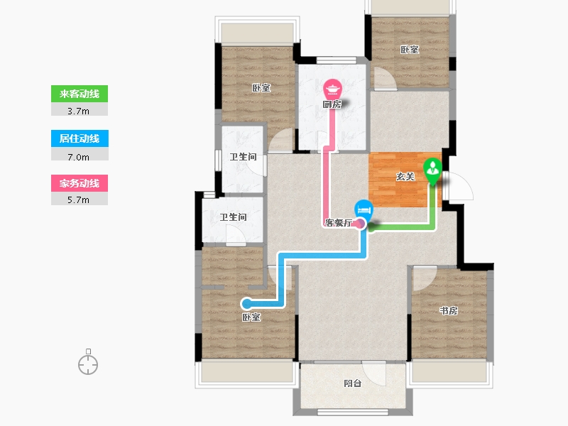 辽宁省-沈阳市-中粮锦云天城-107.29-户型库-动静线