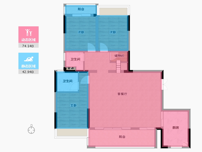 广西壮族自治区-桂林市-彰泰春天里-105.16-户型库-动静分区