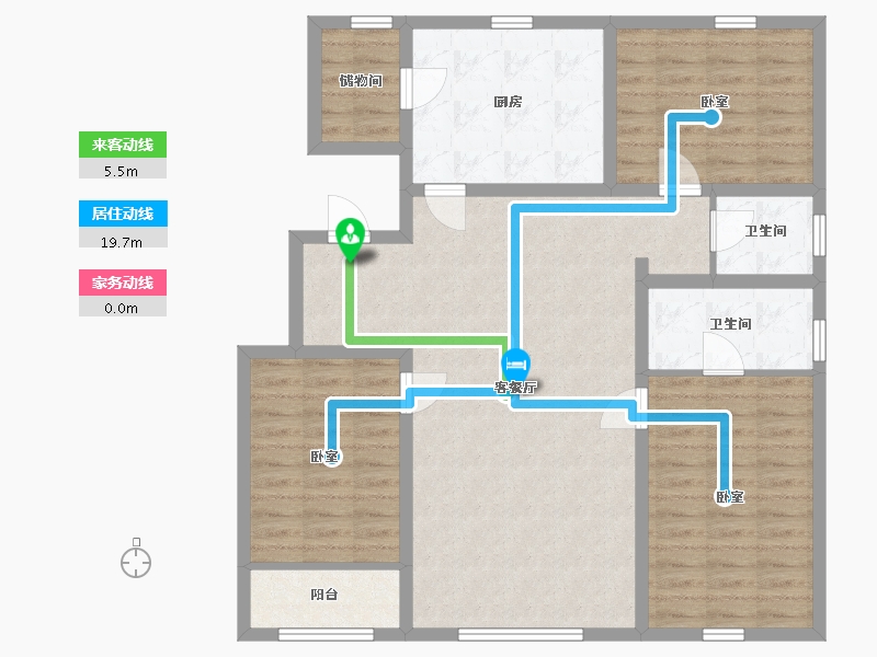 内蒙古自治区-赤峰市-中天桃花源-105.53-户型库-动静线