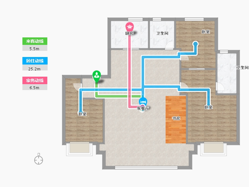 内蒙古自治区-包头市-中海·铂悦公馆-110.13-户型库-动静线