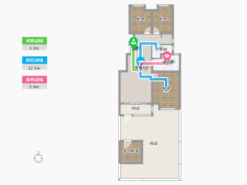 河北省-邢台市-华年里（九璟台）-142.21-户型库-动静线