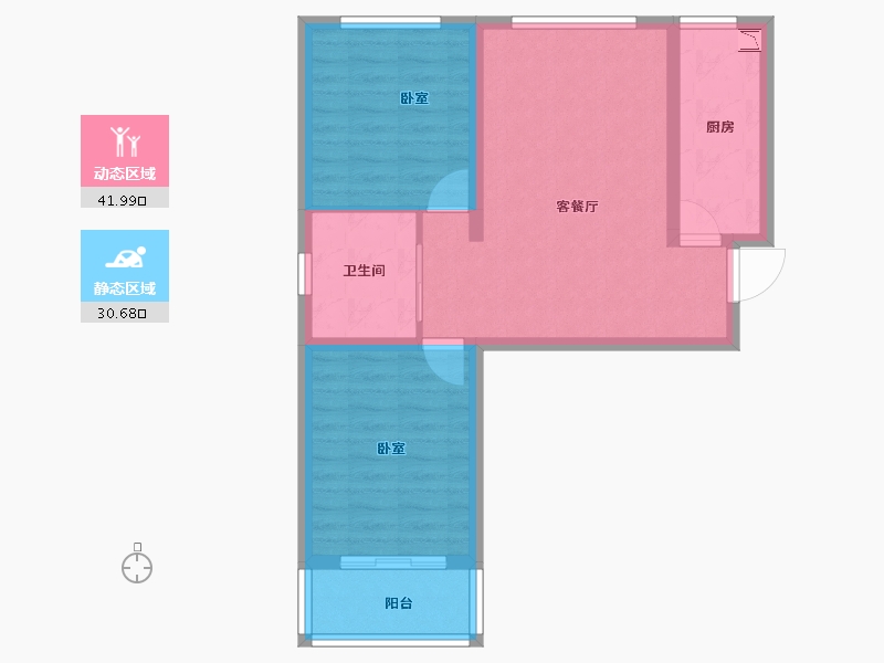 山西省-大同市-绿洲西城四期-64.64-户型库-动静分区