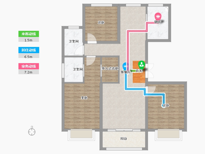 河北省-保定市-鹏润美墅家-102.00-户型库-动静线