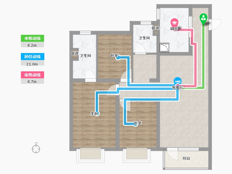 山西省-太原市-万科如园-83.71-户型库-动静线