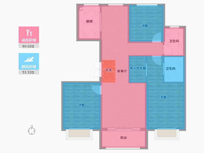 河北省-保定市-鹏润美墅家-102.00-户型库-动静分区