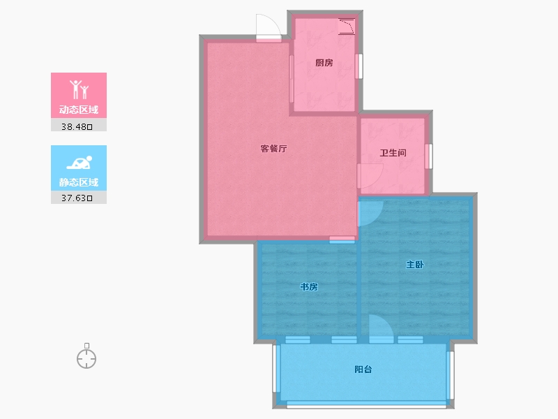 河北省-廊坊市-荣盛阿尔卡迪亚香河花语城-68.50-户型库-动静分区