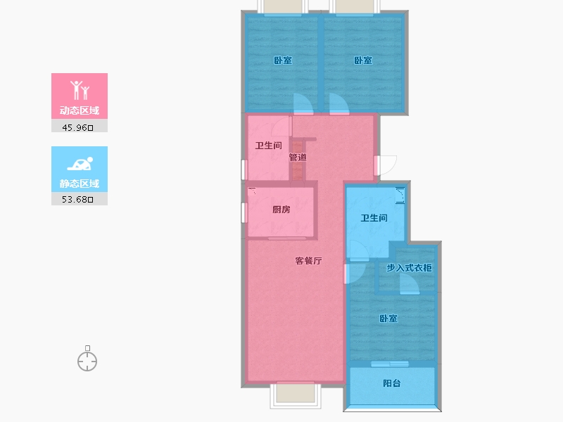 山西省-太原市-当代著MOMA-87.86-户型库-动静分区