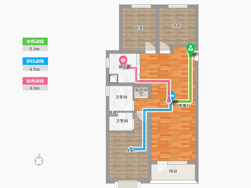 山西省-太原市-万科如园-77.30-户型库-动静线