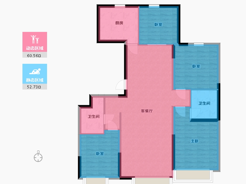 内蒙古自治区-包头市-保利·心语-102.15-户型库-动静分区