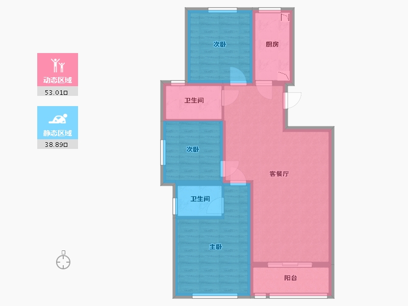 河北省-保定市-朝阳原著-81.39-户型库-动静分区