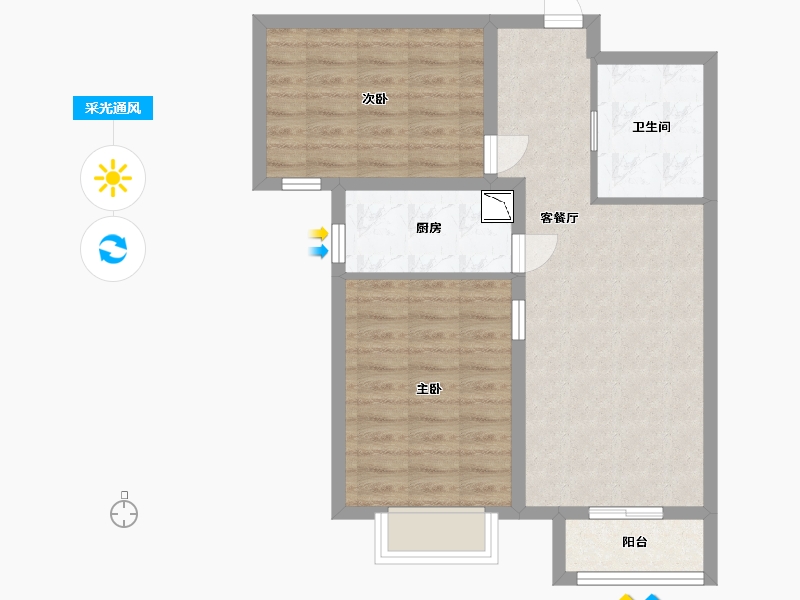 河北省-廊坊市-中建和悦国际-64.00-户型库-采光通风