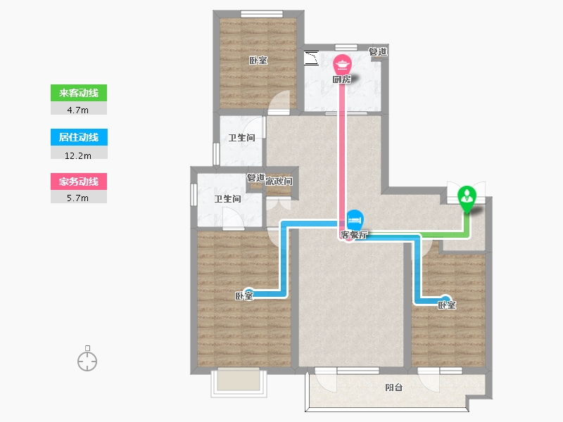 山西省-太原市-万科如园-98.29-户型库-动静线