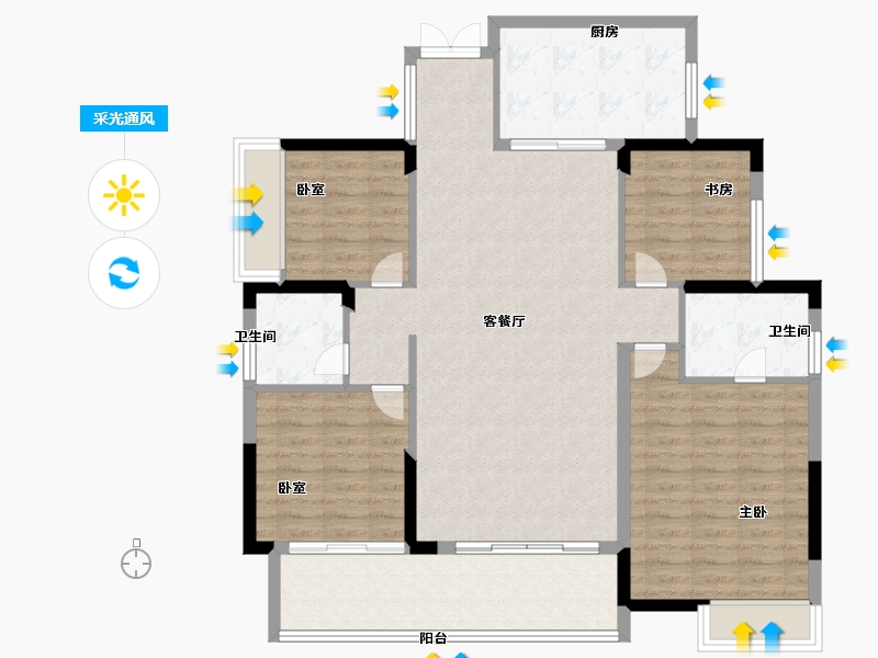 贵州省-遵义市-遵义理想城-114.70-户型库-采光通风