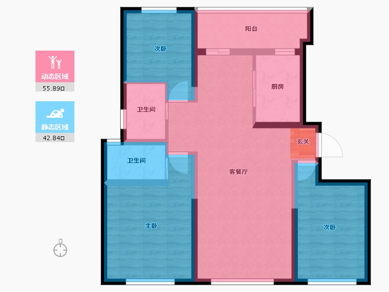 河北省-唐山市-滨海华府-87.51-户型库-动静分区