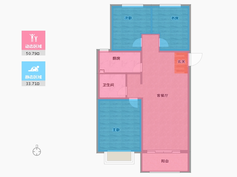 河北省-保定市-鹏润美墅家-76.00-户型库-动静分区