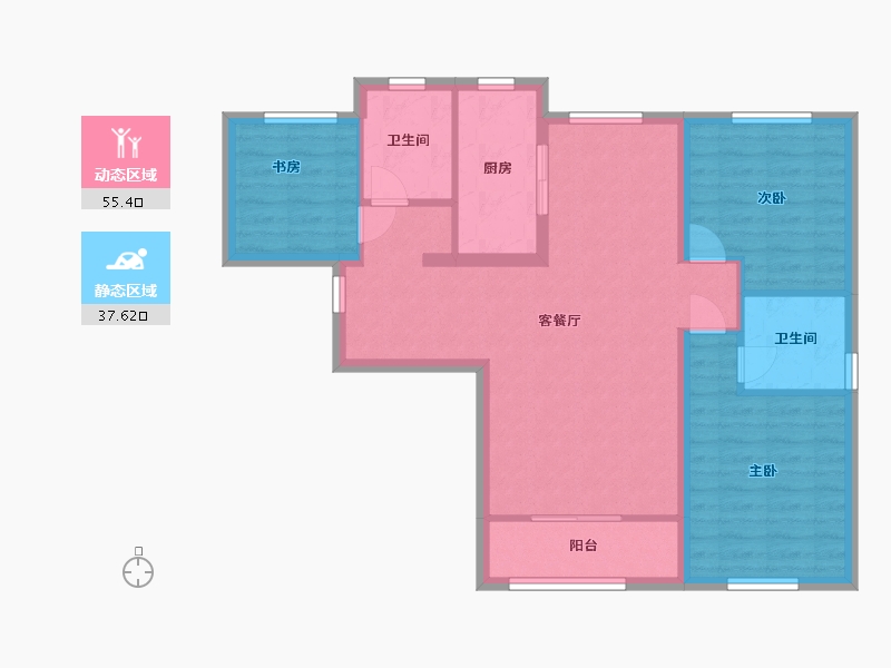 河北省-廊坊市-德荣·文璟-83.20-户型库-动静分区