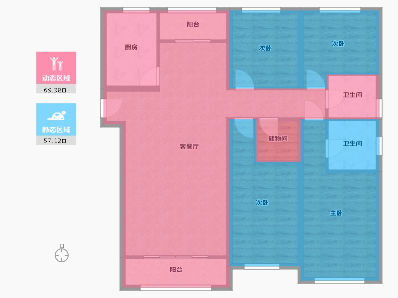 河北省-保定市-花郡玫瑰园-113.50-户型库-动静分区