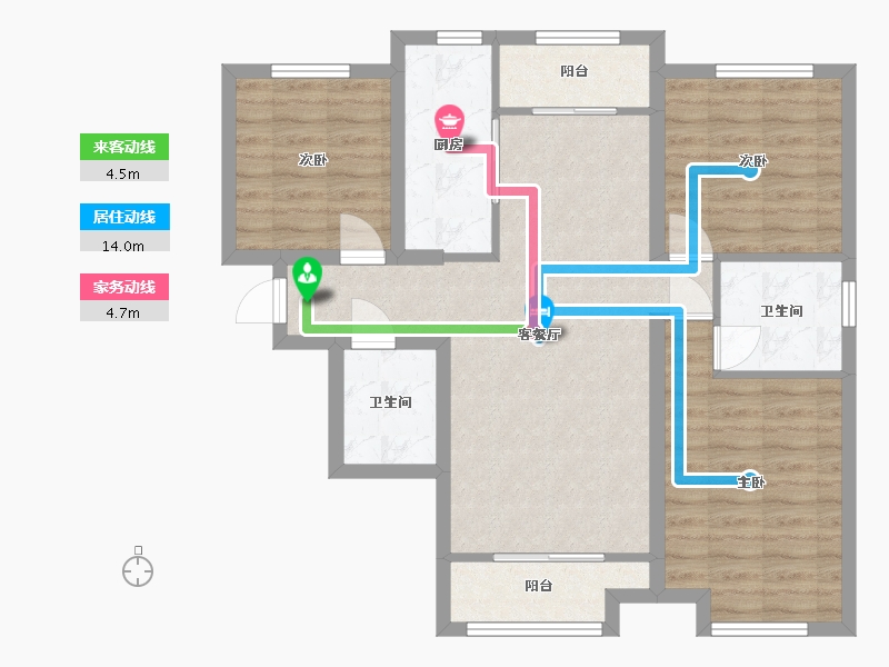 河北省-保定市-花郡玫瑰园-83.93-户型库-动静线