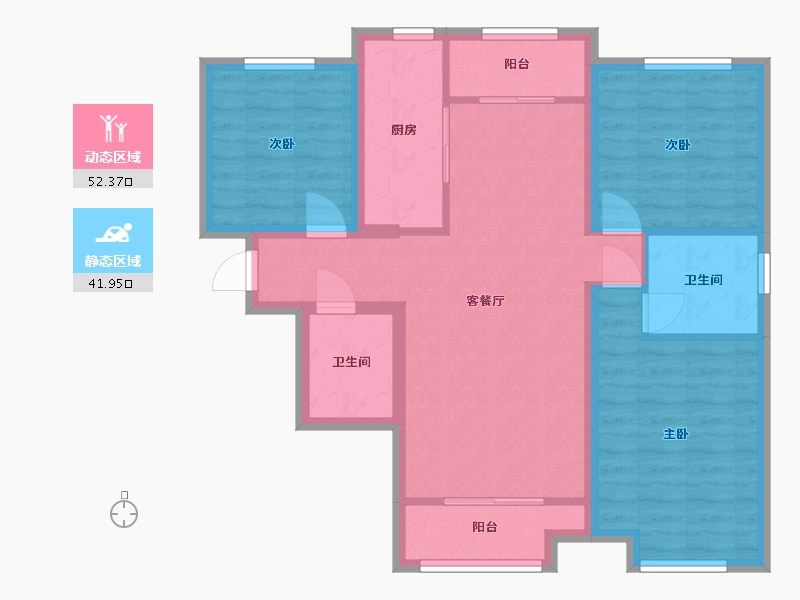 河北省-保定市-花郡玫瑰园-83.93-户型库-动静分区