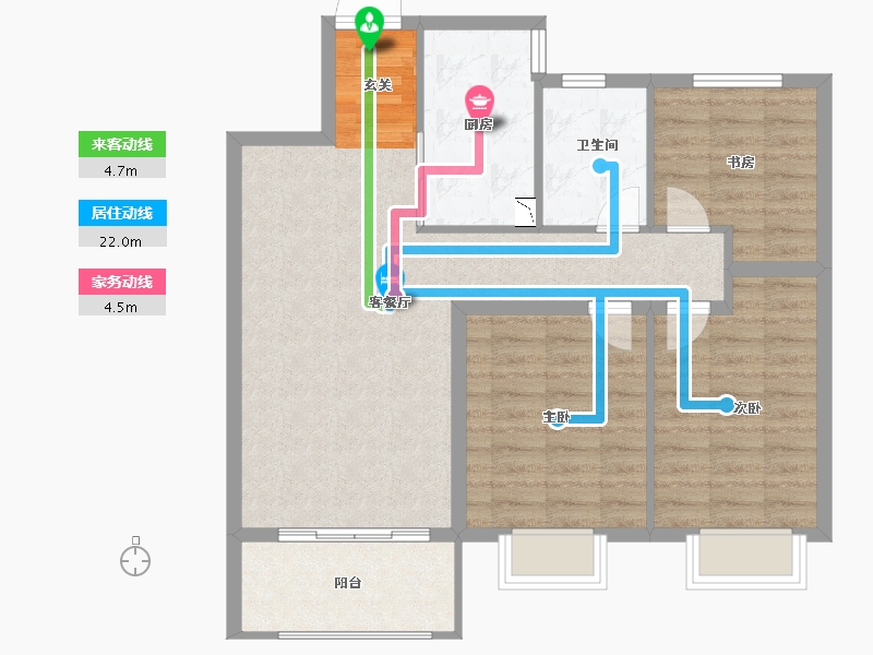 河北省-保定市-鹏润美墅家-85.00-户型库-动静线