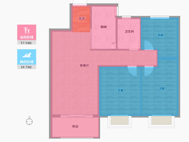 河北省-保定市-鹏润美墅家-85.00-户型库-动静分区