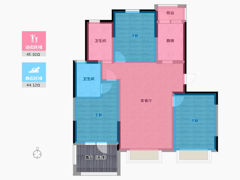 河北省-廊坊市-丽嘉·新航城-86.44-户型库-动静分区