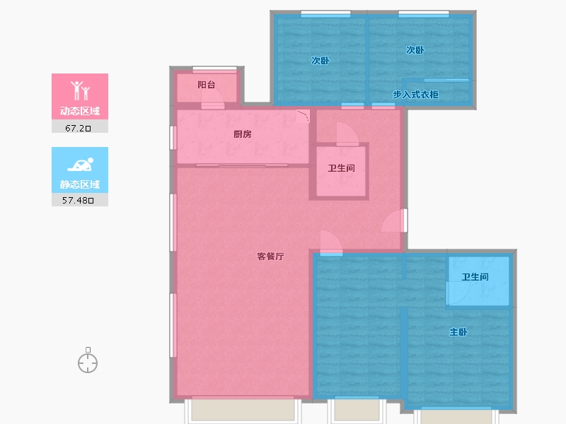 河北省-廊坊市-万科翡翠华章-112.00-户型库-动静分区