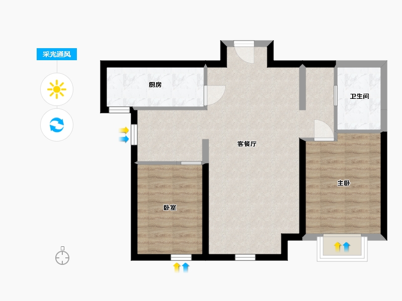 内蒙古自治区-包头市-保利·心语-67.06-户型库-采光通风