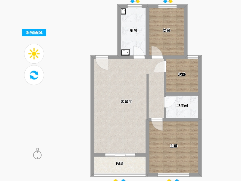 河北省-保定市-朝阳原著-70.49-户型库-采光通风