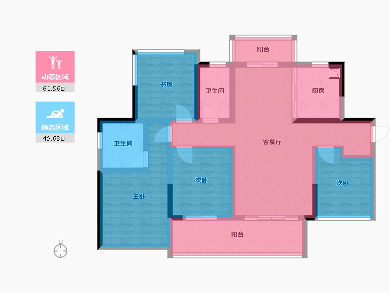 广西壮族自治区-桂林市-桂林彰泰红博学府-97.69-户型库-动静分区