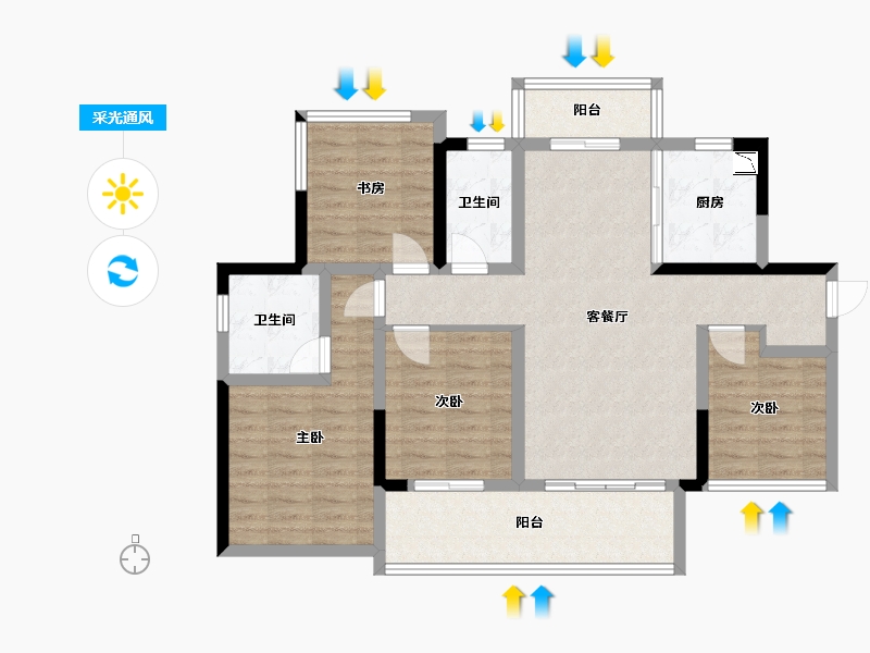 广西壮族自治区-桂林市-桂林彰泰红博学府-97.69-户型库-采光通风