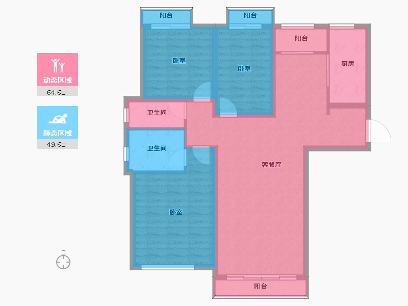 河北省-邢台市-襄政朗月-102.99-户型库-动静分区