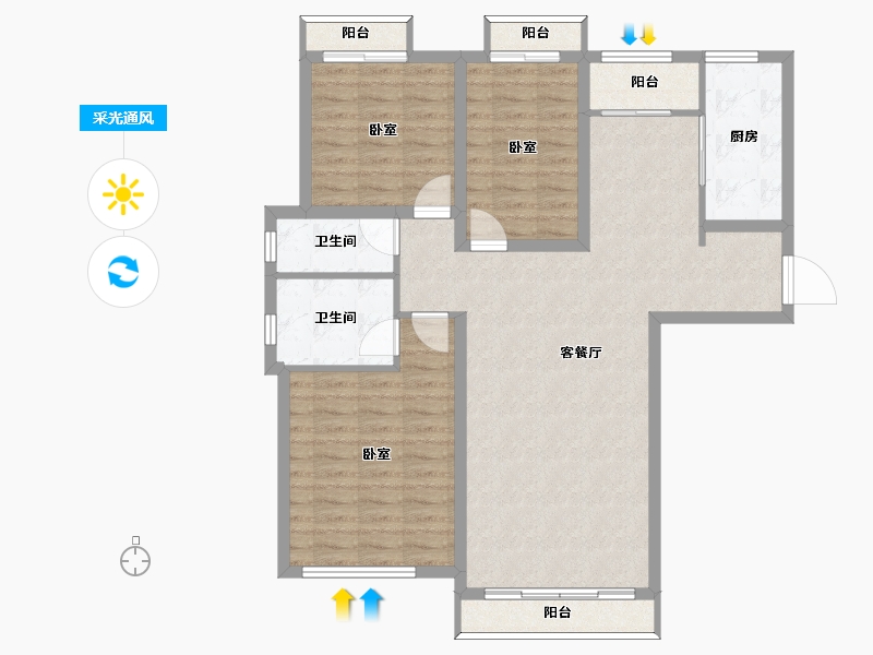 河北省-邢台市-襄政朗月-102.99-户型库-采光通风