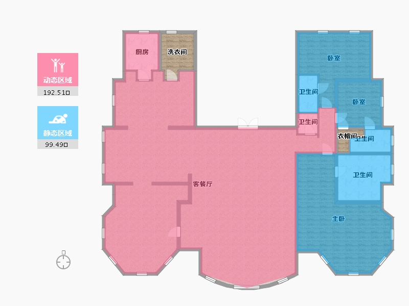 内蒙古自治区-包头市-鹿城上院-280.58-户型库-动静分区