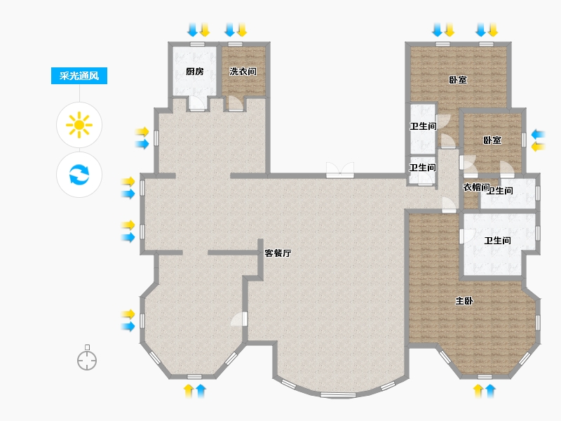 内蒙古自治区-包头市-鹿城上院-280.58-户型库-采光通风