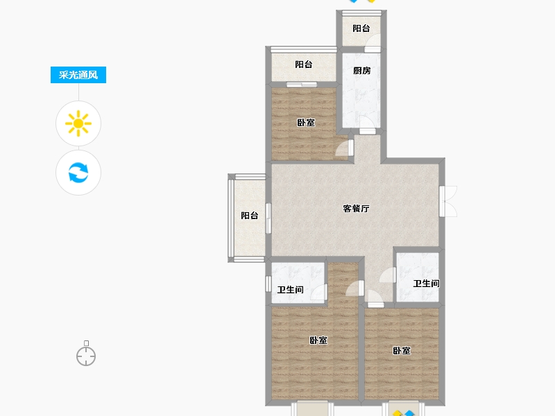 山西省-太原市-华康悦府-96.29-户型库-采光通风