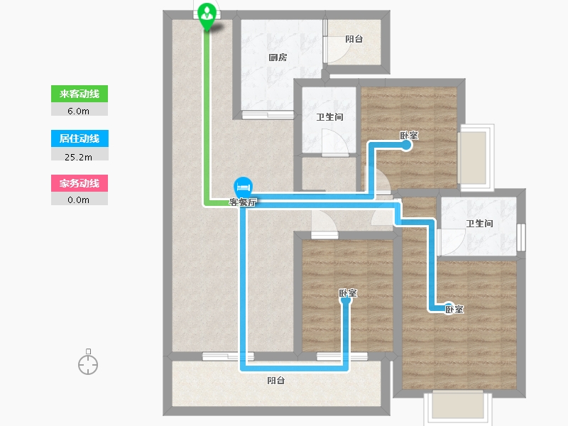 云南省-昆明市-龙湖天璞-90.68-户型库-动静线