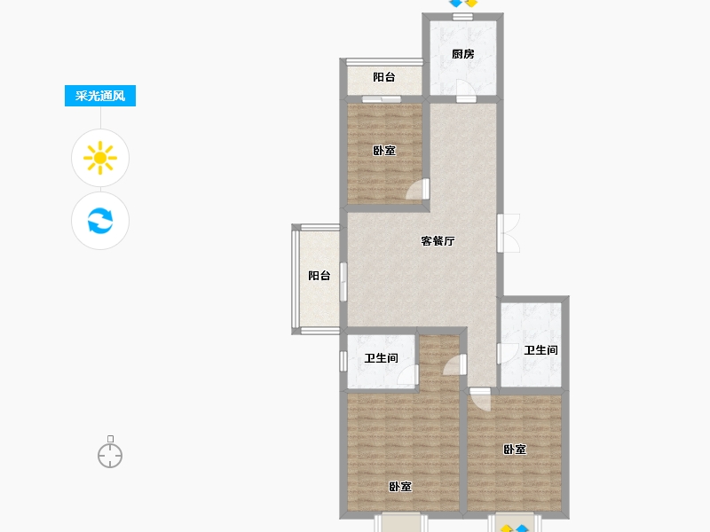 山西省-太原市-华康悦府-99.19-户型库-采光通风