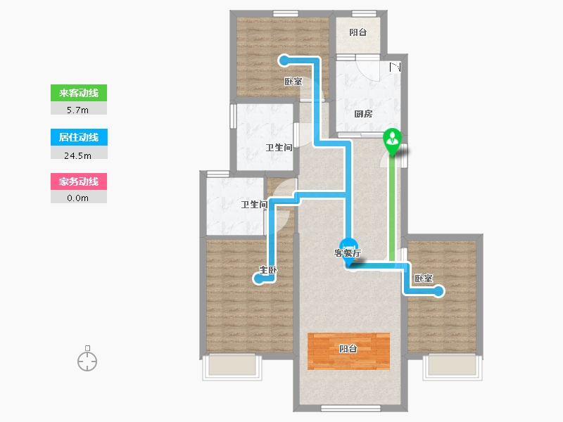 内蒙古自治区-包头市-包头恒大麓山庄园-106.02-户型库-动静线