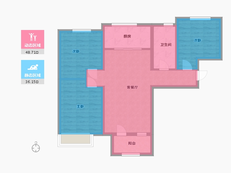 河北省-廊坊市-永定河孔雀城莱茵河谷凡尔赛花园-75.20-户型库-动静分区