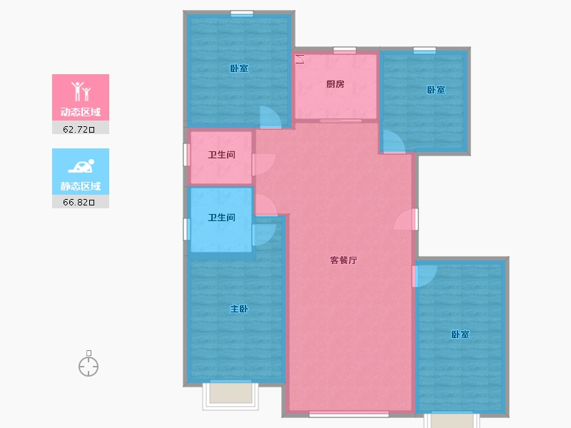 内蒙古自治区-包头市-壹品府-117.33-户型库-动静分区