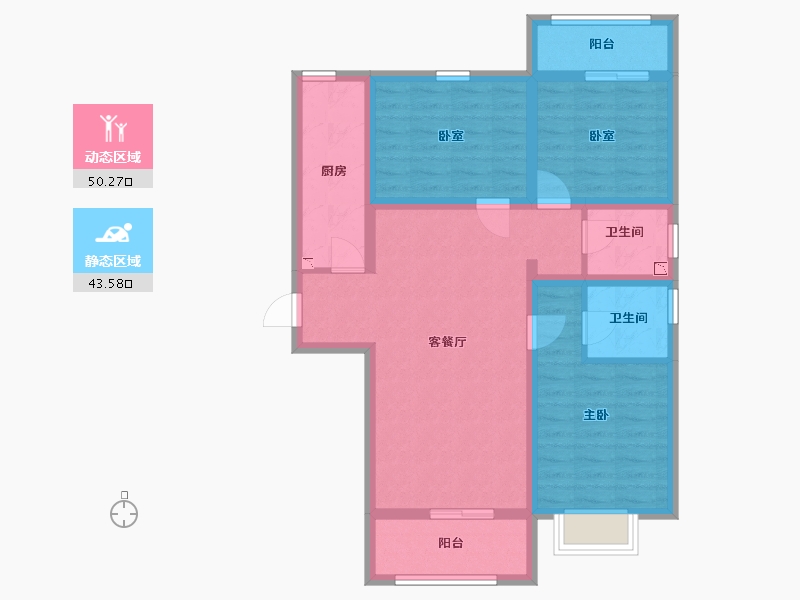 河北省-廊坊市-合生长安帝景-82.34-户型库-动静分区