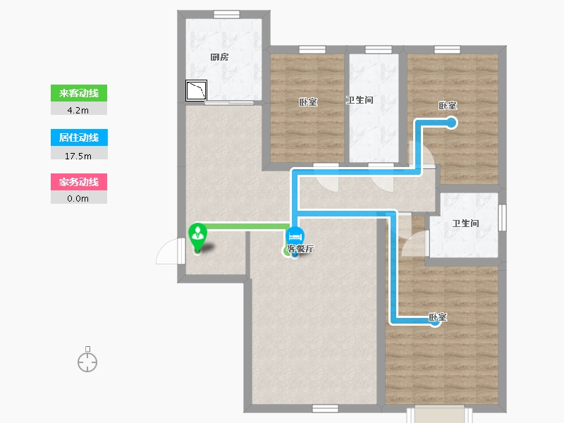 内蒙古自治区-包头市-黄河龙城·瞰湖高层-89.30-户型库-动静线