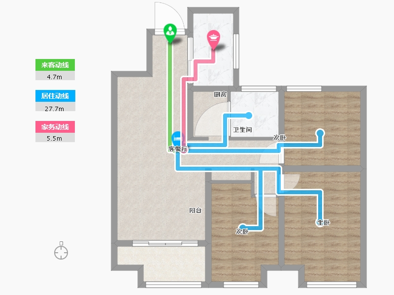 内蒙古自治区-呼和浩特市-融创鹏辉·玉兰天宸-86.00-户型库-动静线