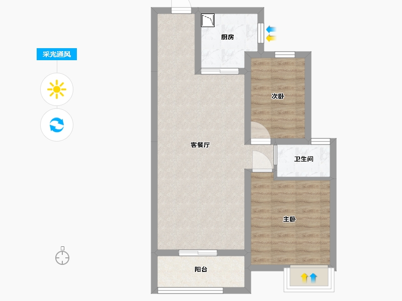 河北省-廊坊市-海伦堡悦珑湾-59.22-户型库-采光通风